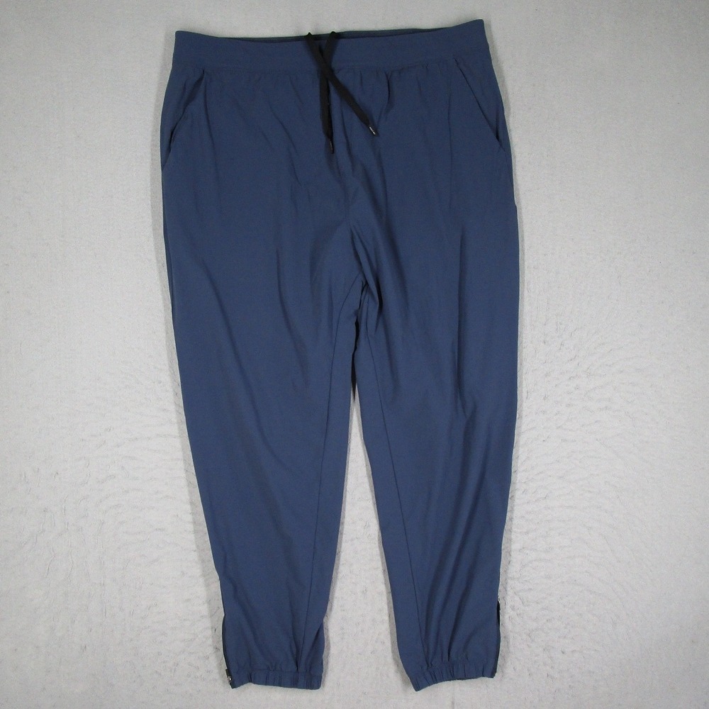 Public Rec All Day Every Day Joggers Mens 38x30 Blue Nylon Spandex Ankle Zip
